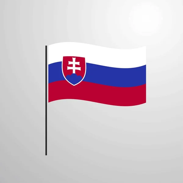 Integetett Zászló Vektoros Illusztráció Szlovákia — Stock Vector