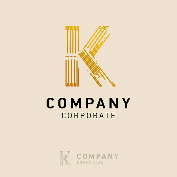 K company logo design with visiting card vector