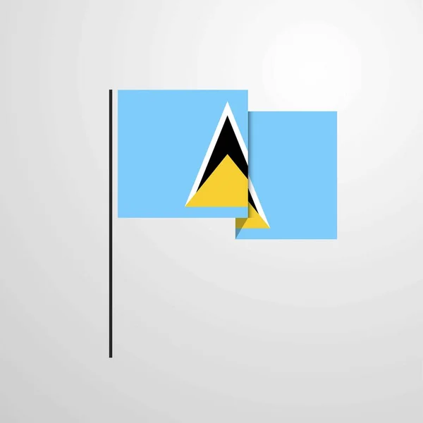 Saint Lucia Melambaikan Bendera Desain Vektor - Stok Vektor