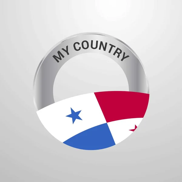 Panamá País Bandera Insignia — Vector de stock