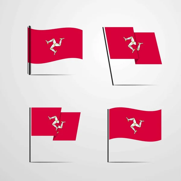 Insel Des Menschen Flagge Symbol Vektor Illustration — Stockvektor