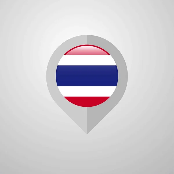 Kartennavigationszeiger Mit Thailändischer Flagge — Stockvektor
