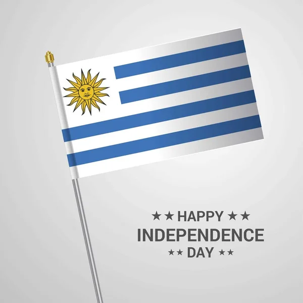 Projeto Tipográfico Dia Independência Uruguai Com Vetor Bandeira —  Vetores de Stock