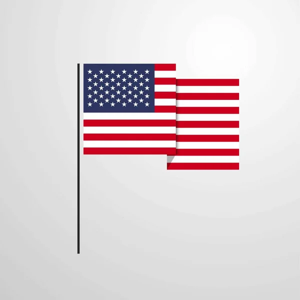 Estados Unidos América Acenando Com Bandeira Vetorial Design —  Vetores de Stock