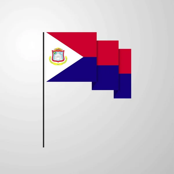 Saint Martin Wapperende Vlag Creatieve Achtergrond — Stockvector