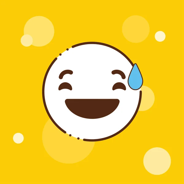 Desain Ikon Emoji Tertawa Ilustrasi Vektor Berwarna Warni - Stok Vektor