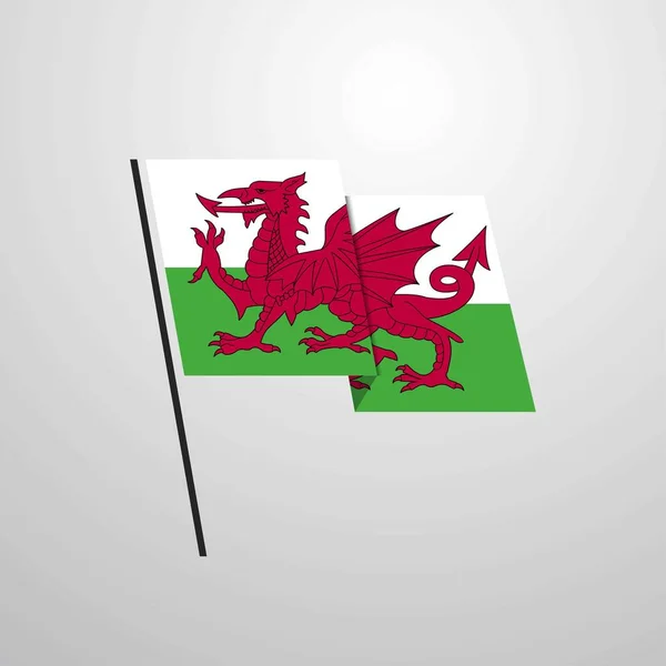 Wales Flagga Icon Vektorillustration — Stock vektor