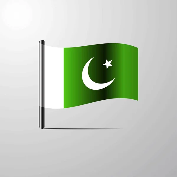 Pakistan Viftar Med Shiny Flag Design Vektor — Stock vektor
