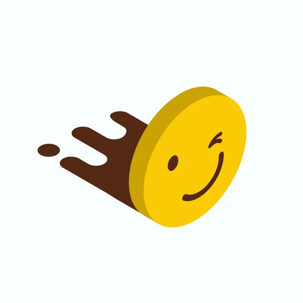 Conception Icône Emoji Souriante Illustration Vectorielle Colorée — Image vectorielle