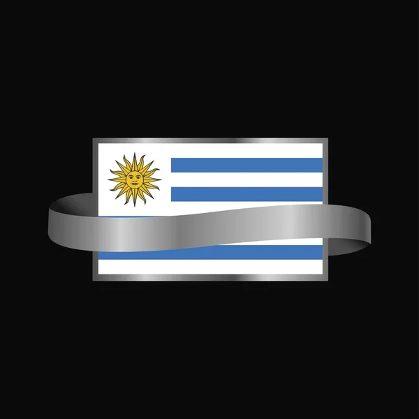 Uruguay Flagga Ribbon Banner Design — Stock vektor