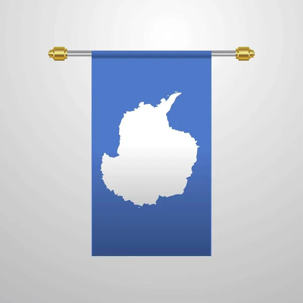 Antarctica Pendurada Bandeira Ilustração Vetorial — Vetor de Stock