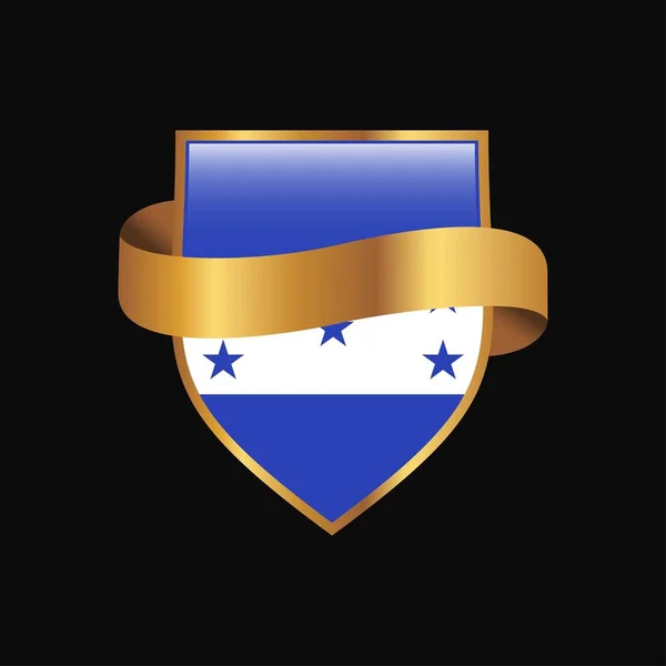 Bandera Honduras Golden Badge Design Vector — Vector de stock