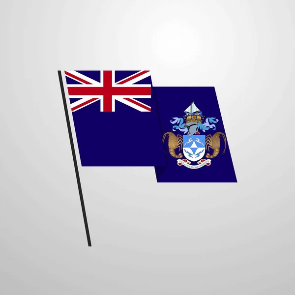 Tristan Cunha Icono Bandera Ilustración Vectorial — Vector de stock