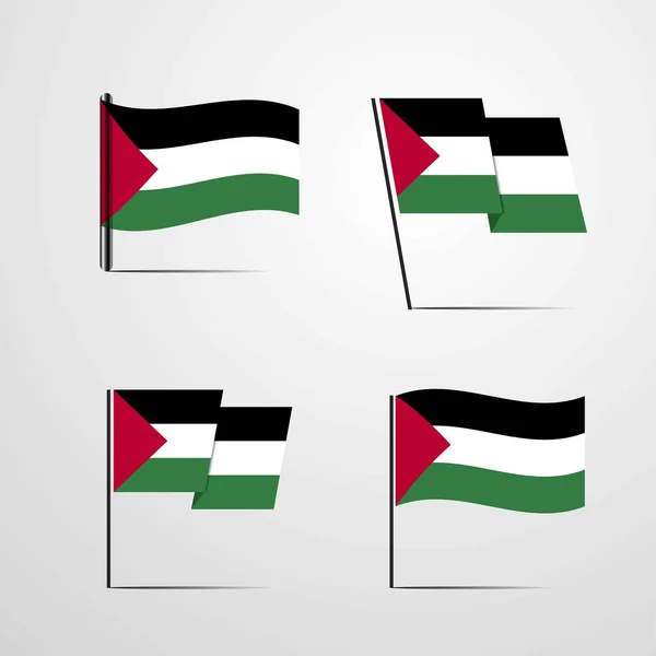 Icono Bandera Palestina Vector Ilustración — Vector de stock