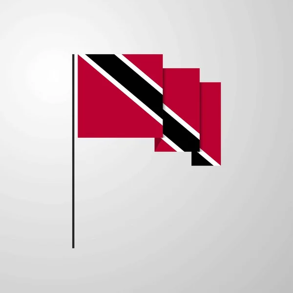 Trinidad Tobago Integetett Zászló Kreatív Háttér — Stock Vector