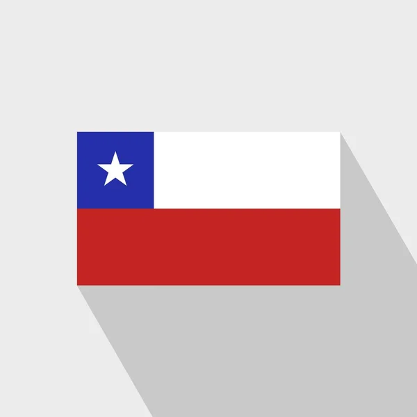 チリの国旗デザインのベクトルの長い影 — ストックベクタ