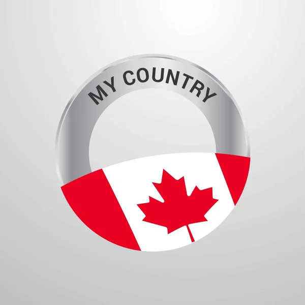 Canada Mein Country Flag Abzeichen — Stockvektor
