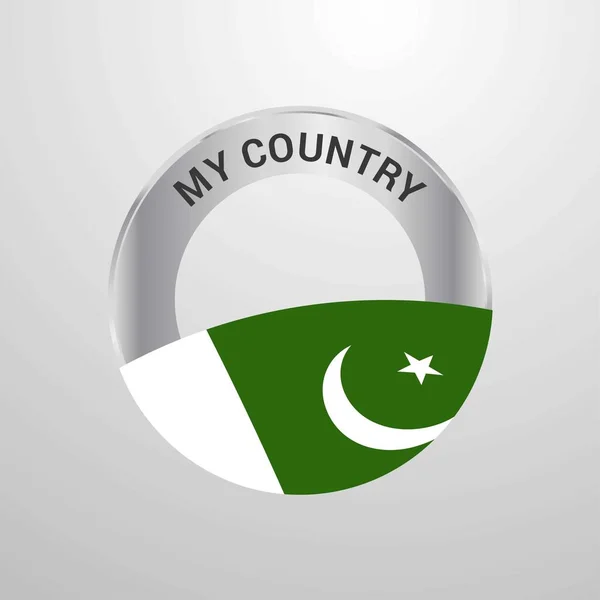 Моя Країна Прапор Пакистану Бейдж — стоковий вектор