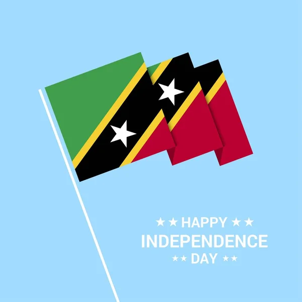 Saint Kitts Nevis Giorno Dell Indipendenza Disegno Tipografico Con Vettore — Vettoriale Stock