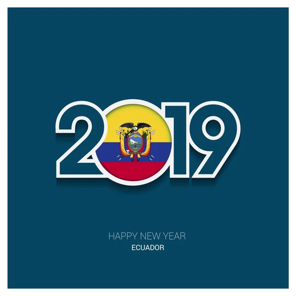 2019 Equador Tipografia Feliz Ano Novo Fundo — Vetor de Stock