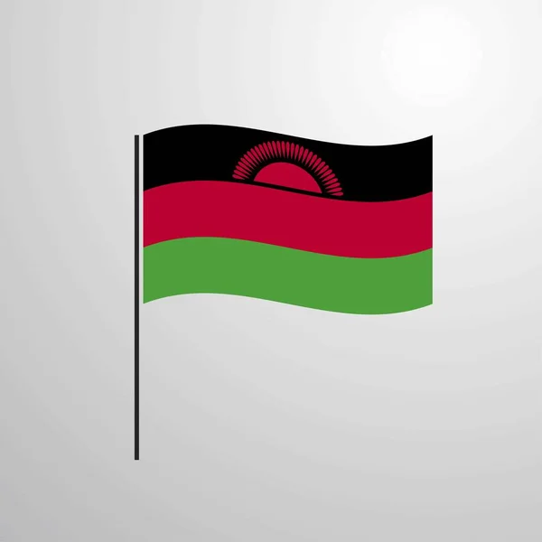 Μαλάουι Κυματίζει Σημαία Εικονογράφηση Διάνυσμα — Διανυσματικό Αρχείο
