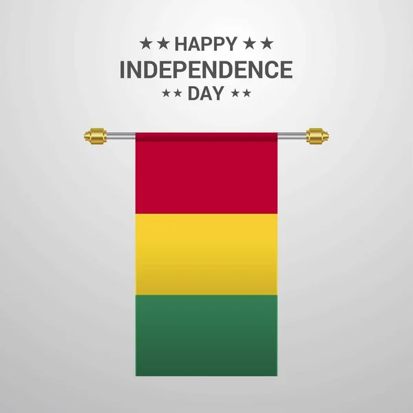 Guinée Jour Indépendance Drapeau Suspendu Arrière Plan — Image vectorielle