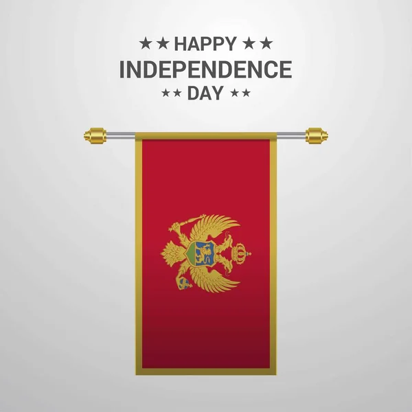 Montenegro Dia Independência Pendurado Fundo Bandeira — Vetor de Stock