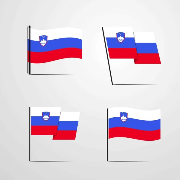 Slowenien Flagge Symbol Vektor Illustration — Stockvektor