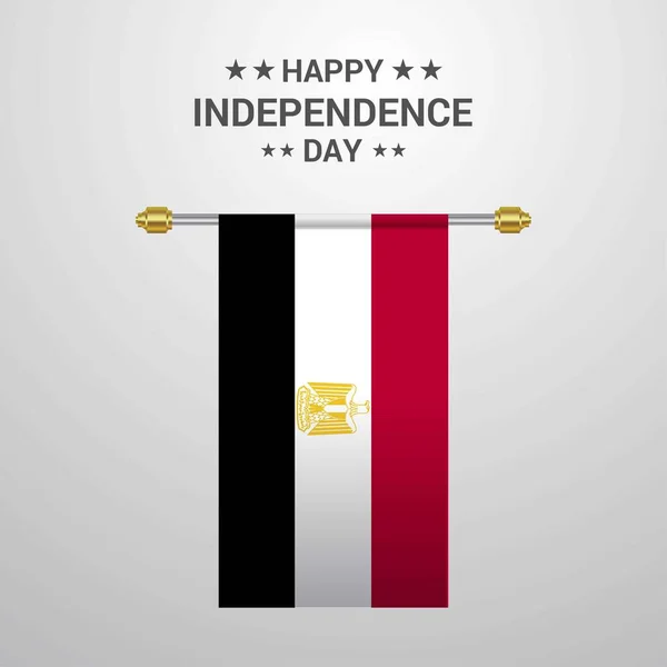 Egypte Jour Indépendance Pendaison Drapeau Fond — Image vectorielle