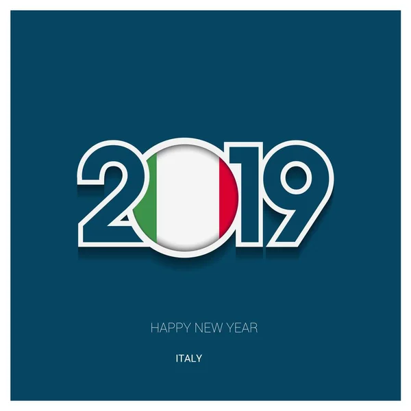 2019 Italië Typografie Happy New Year Achtergrond — Stockvector