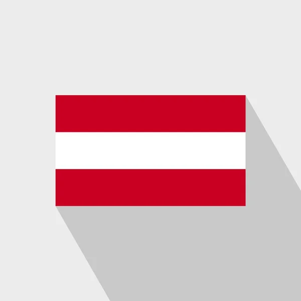 Ausztria Zászló Hosszú Árnyék Design Vektor — Stock Vector