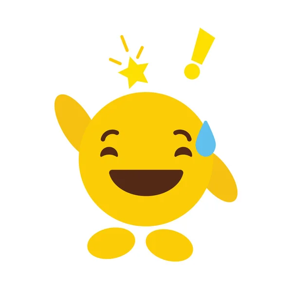 Skrattande Emoji Ikon Design Färgglada Vektorillustration — Stock vektor