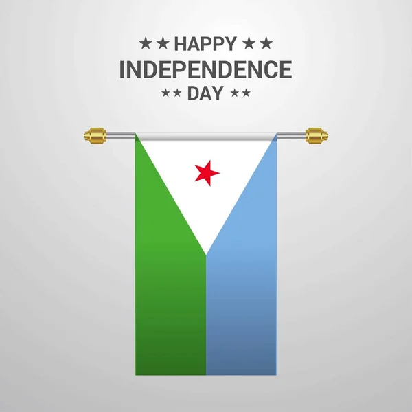 Dzień Niepodległości Dżibuti Wisi Flaga Tło — Wektor stockowy