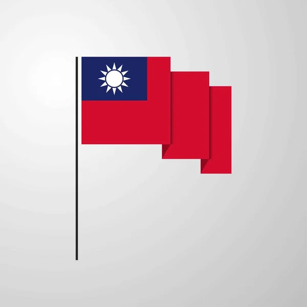 Taiwan Acenando Bandeira Fundo Criativo — Vetor de Stock