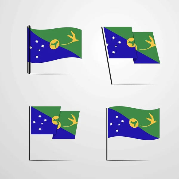 Wyspa Bożego Narodzenia Flaga Ikona Ilustracja Wektorowa — Wektor stockowy