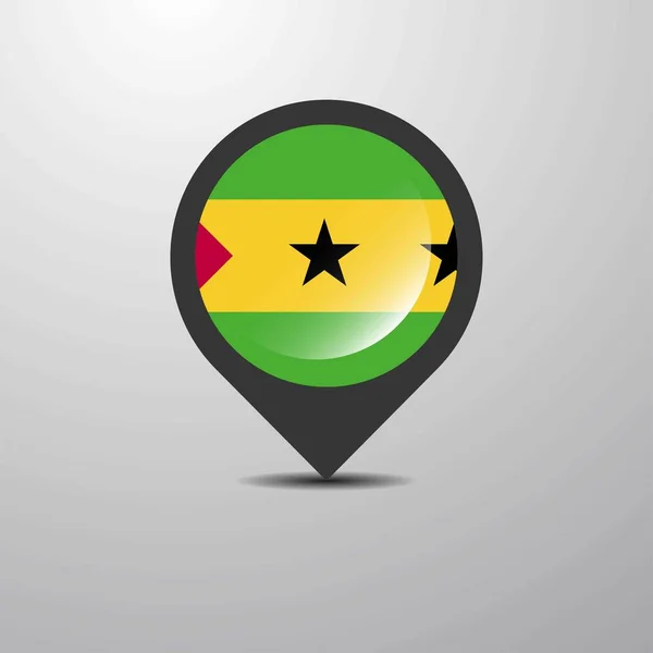 São Tomé Príncipe Mapa Pin Ilustração Vetorial — Vetor de Stock