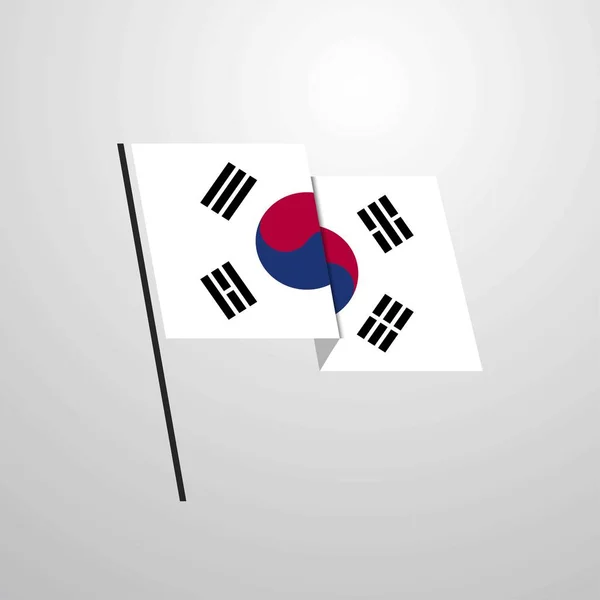 Corea Del Sur Icono Bandera Vector Ilustración — Archivo Imágenes Vectoriales