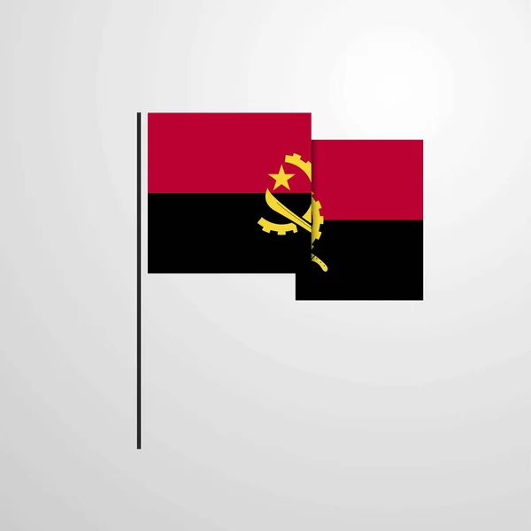 Angola Waving Flag Design Vector — Stock Vector