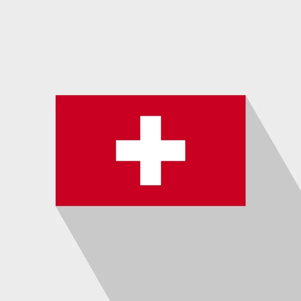 Schweiz Flagga Long Shadow Design Vektor — Stock vektor