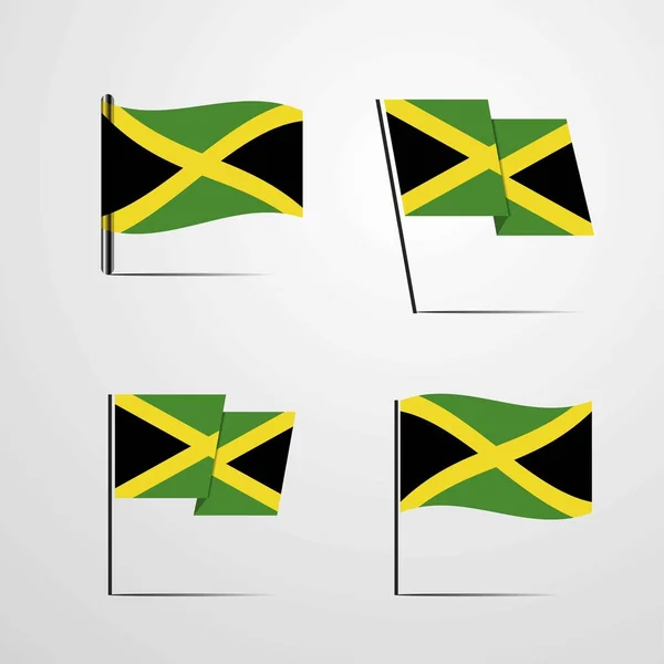Jamaica Bandeira Ícone Vetor Ilustração — Vetor de Stock