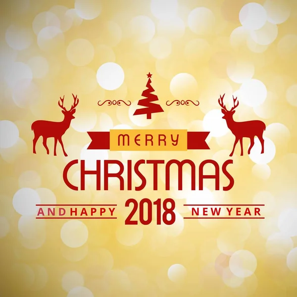 クリスマスのグリーティング カード デザインと明るい背景ベクトル — ストックベクタ