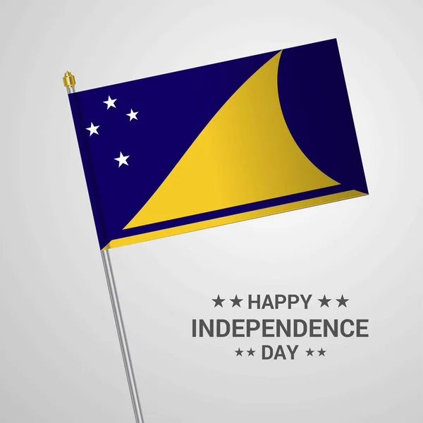 Tokelau Diseño Tipográfico Del Día Independencia Con Vector Bandera — Archivo Imágenes Vectoriales
