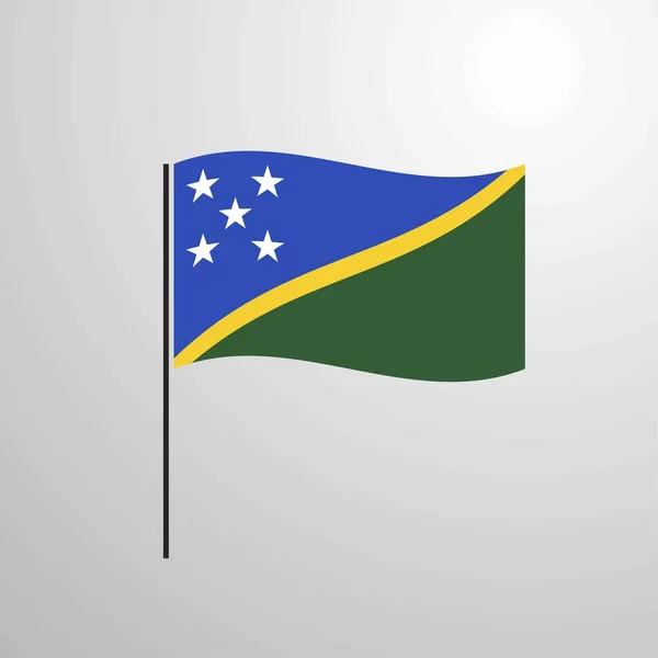 Solomon Eilanden Wuivende Vlag — Stockvector