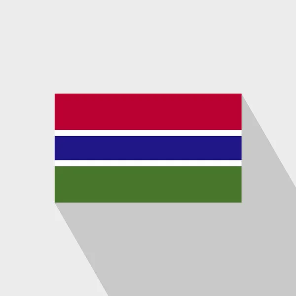 Gambia Flagge Langer Schatten Design Vektor — Stockvektor