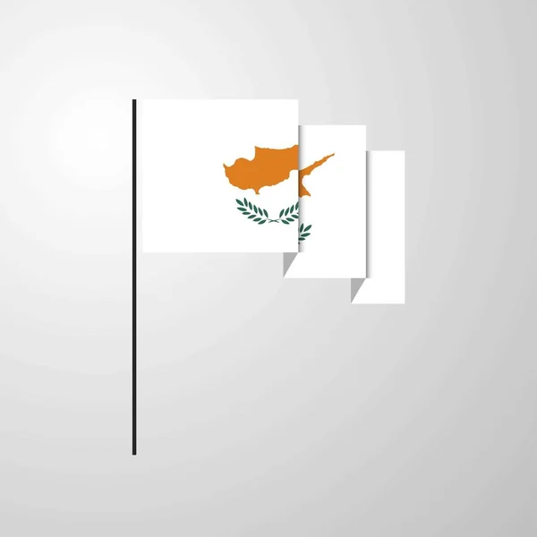 Cipro Sventola Bandiera Sfondo Creativo — Vettoriale Stock