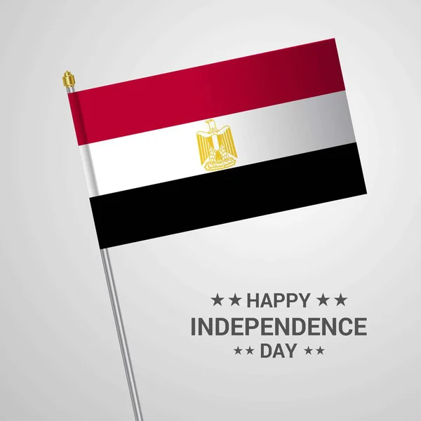 Egypte Onafhankelijkheid Dag Typografisch Ontwerp Met Vector Van Vlag — Stockvector