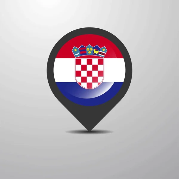 Croácia Mapa Pin Ilustração Vetorial —  Vetores de Stock