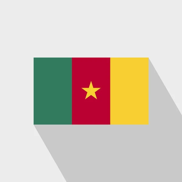 Drapeau Cameroun Long Shadow Vecteur Conception — Image vectorielle