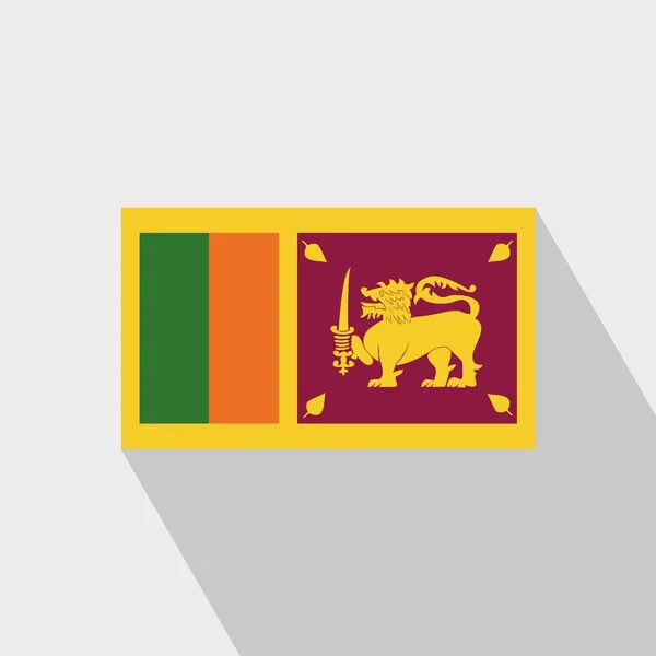 Sri Lanka Bandera Long Shadow Vector Diseño — Vector de stock