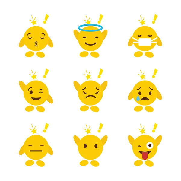 Set Van Emojis Met Handen Ontwerp Vector — Stockvector